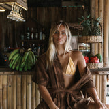 Brown Cotton Beach & Bathrobe