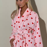 Pink Hearts Cotton Beach & Bathrobe