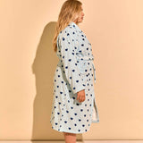 Blue Hearts Cotton Beach Bathrobe