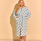 Blue Hearts Cotton Beach Bathrobe