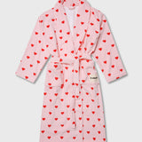 Pink Hearts Cotton Beach & Bathrobe