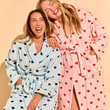 Pink Hearts Cotton Beach & Bathrobe
