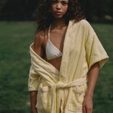 Robe - Yellow with Pink Piping