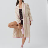 PRE-ORDER Winter Robe - Cream Stripe