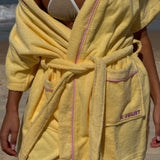 Robe - Yellow with Pink Piping
